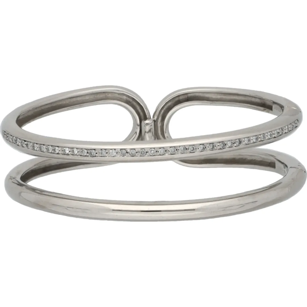 Antonini Witgouden bangle armband bezet met diamant