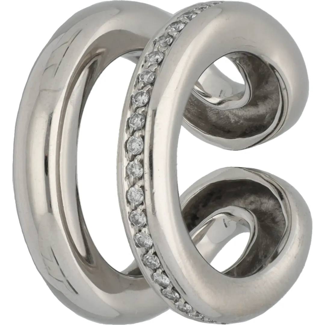 Antonini white gold ring set with diamond