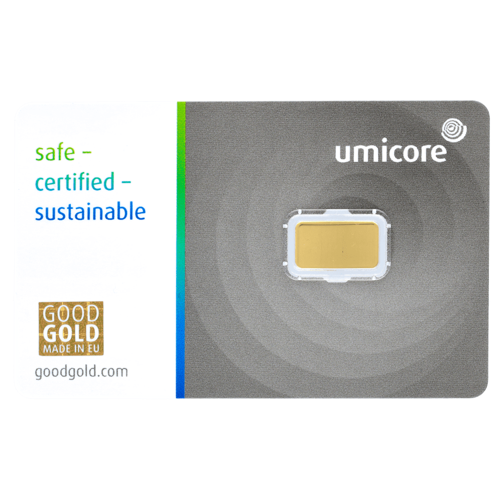 Goudbaar Umicore 1 gram met certificaat